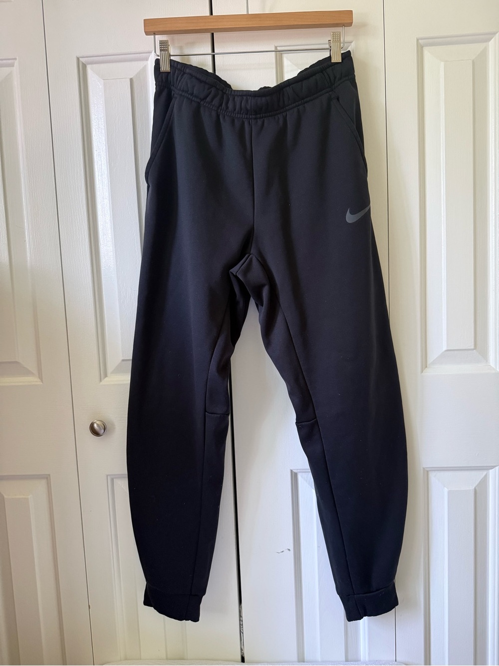 Nike Black Men's Jogger Sweatpants with Grey Swoosh
